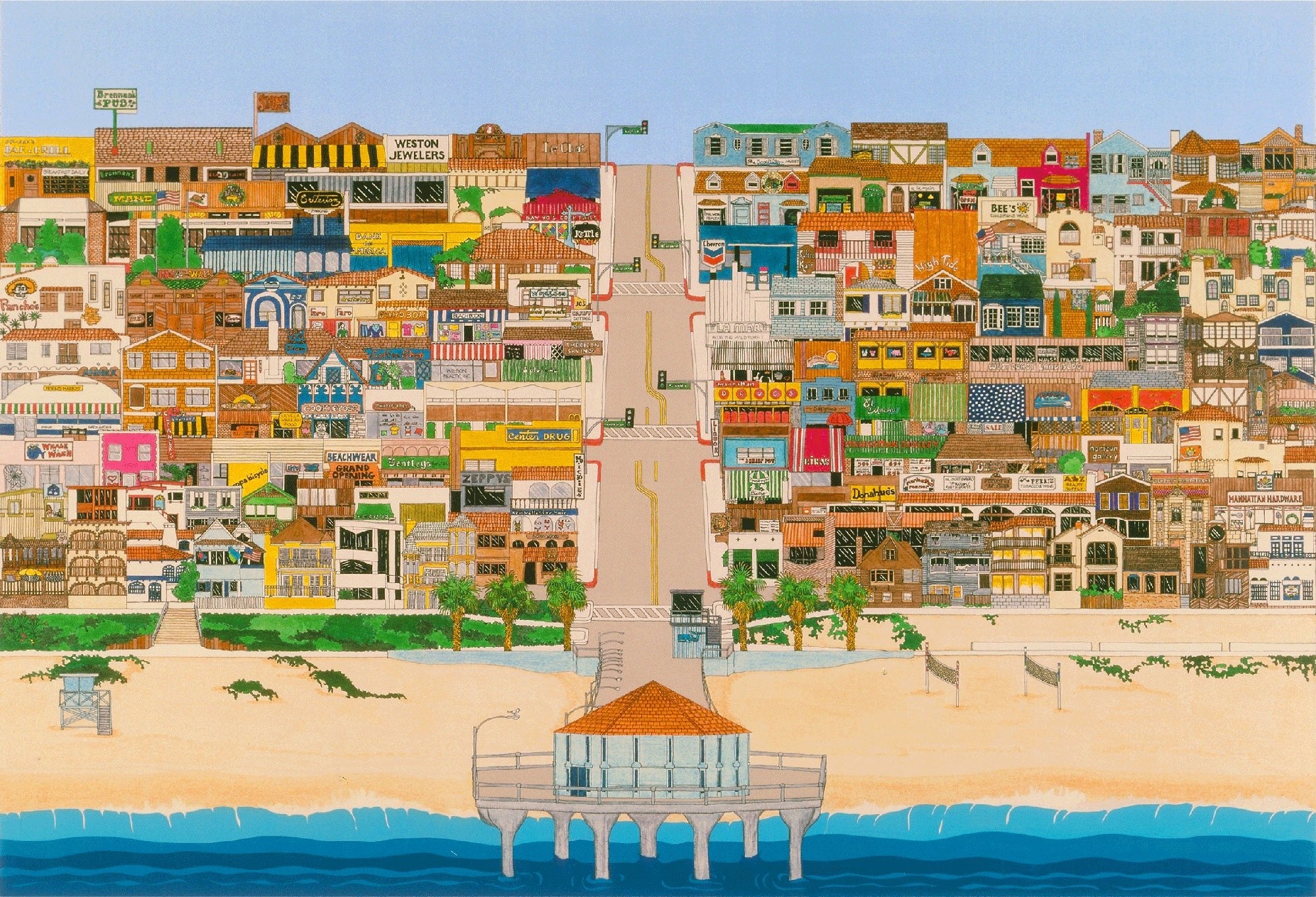 Manhattan Beach • Petite Lithograph - Jan Davidson Collection
