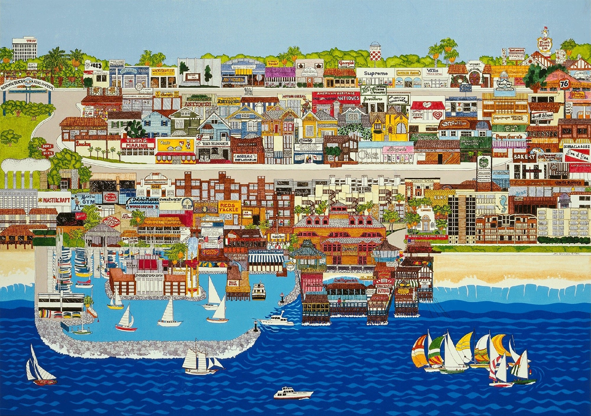 Redondo Beach • Lithograph - Jan Davidson Collection