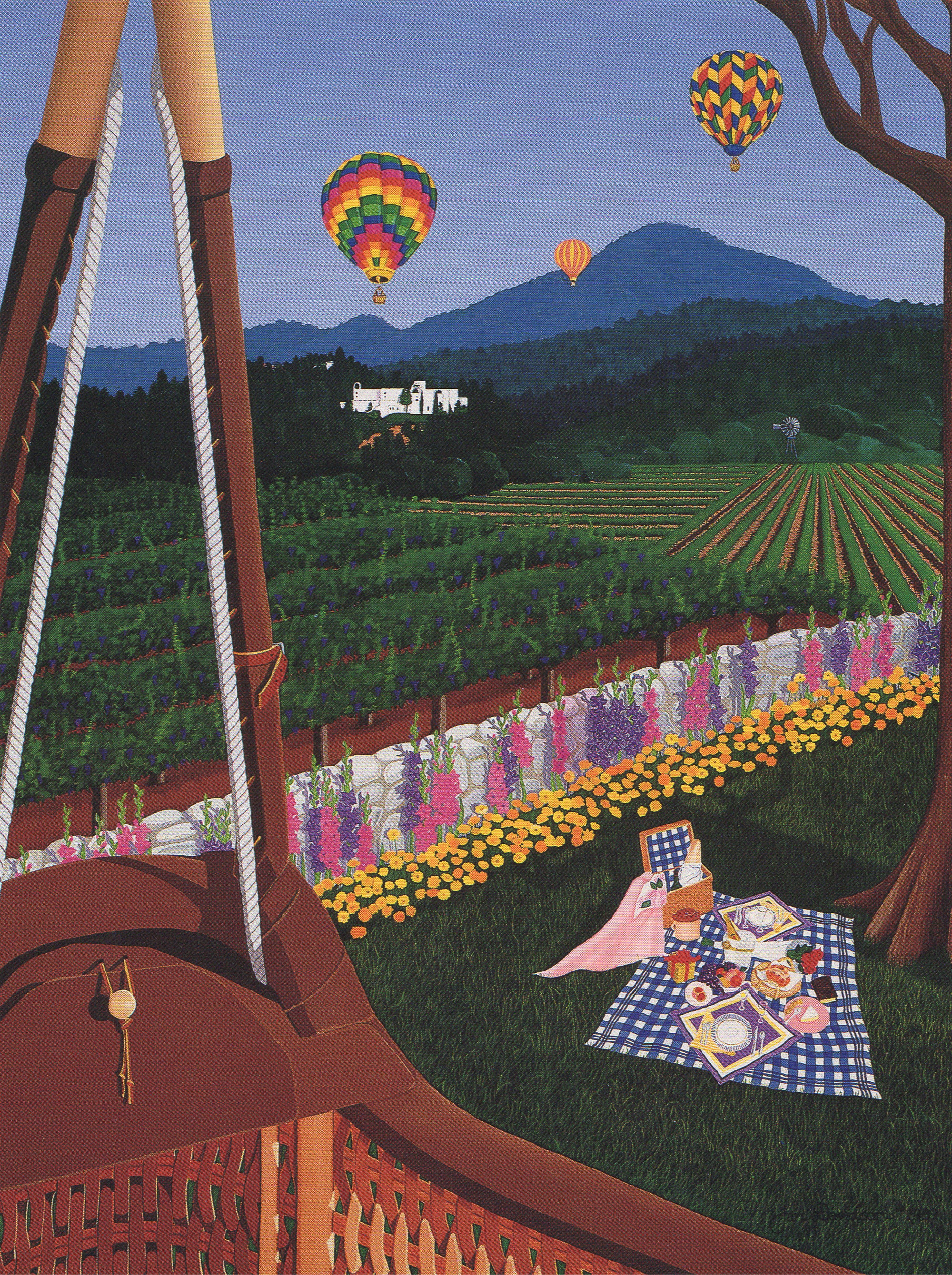 Ballooning to Brunch • Serigraph