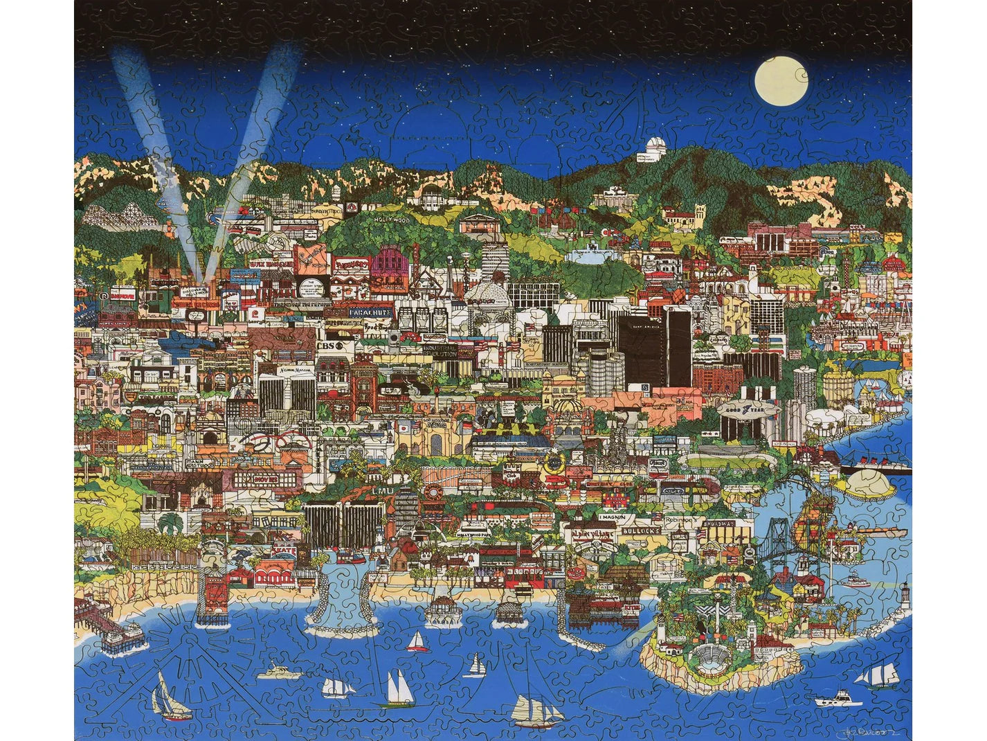 Los Angeles by Night • Wooden Puzzle